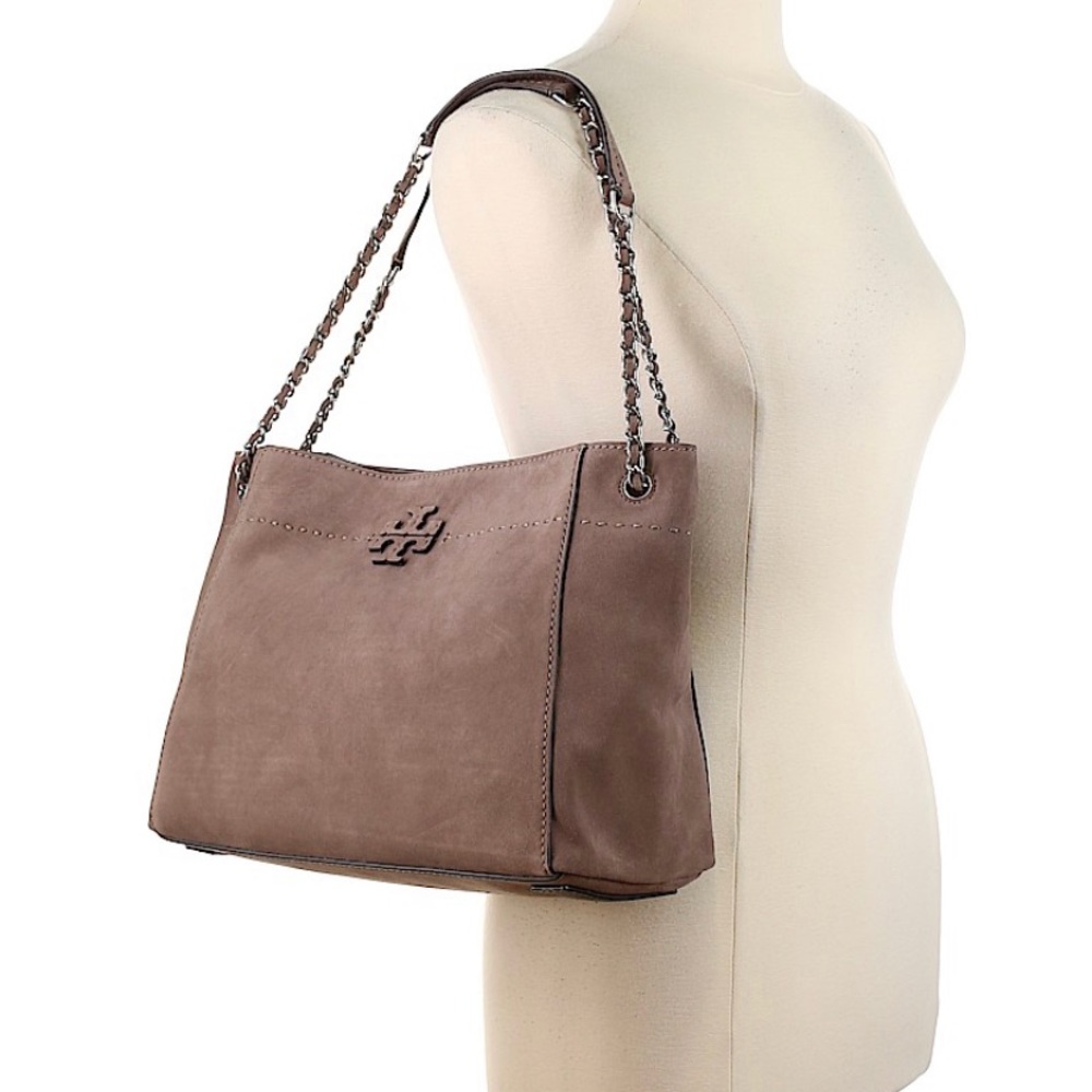 Tory Burch McGraw Suede Chain Slouchy Purse